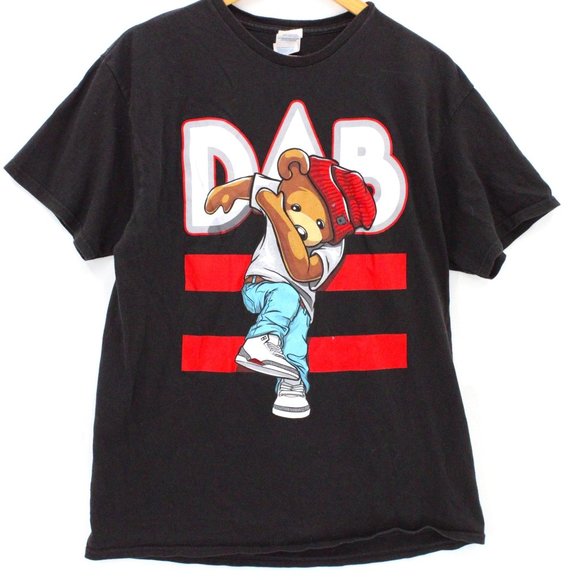 Vintage DELTA Pro Weight Shirt Mens Black DAB Bear Dancing Cotton Size Large L - Picture 1 of 8